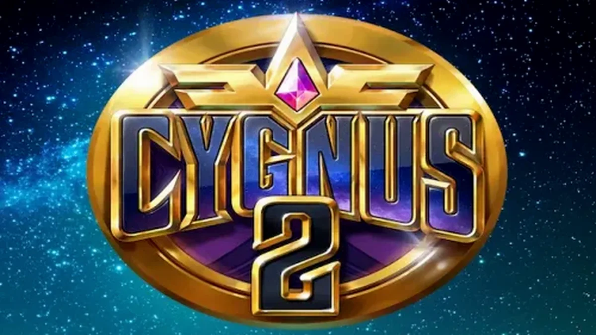Cygnus 2 slot game interface na nagpapakita ng mga simbolo sa isang astronomical na tema.