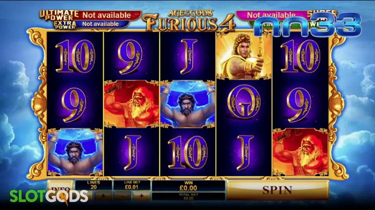Isang sulyap sa interface ng Age of the Gods: Furious 4 slot
