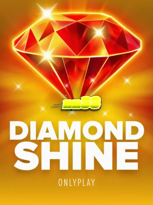 Ang neon na disenyo ng Diamond Shine slot na may mga prutas at brilyante